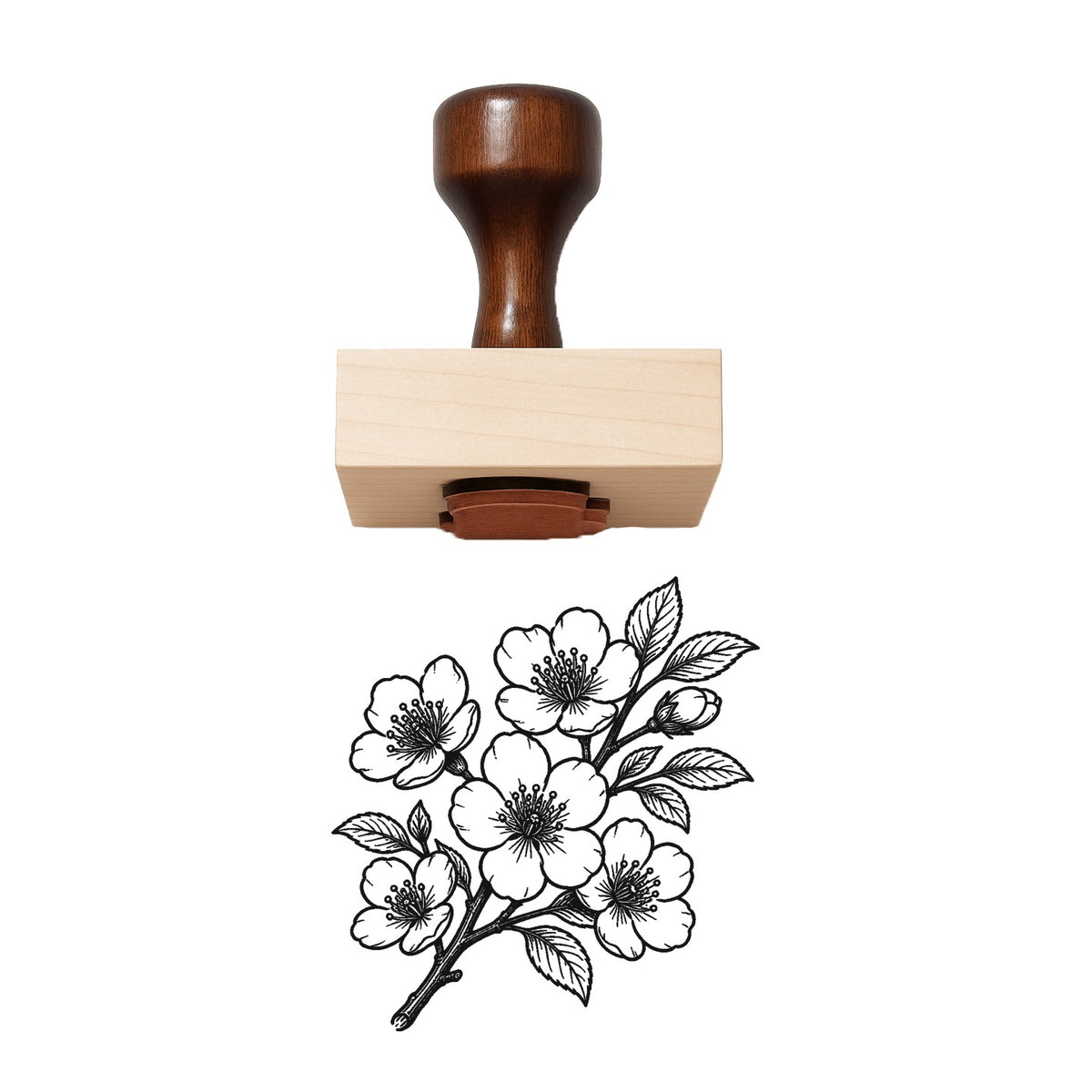 Quince Blossom Branch Rubber Stamp