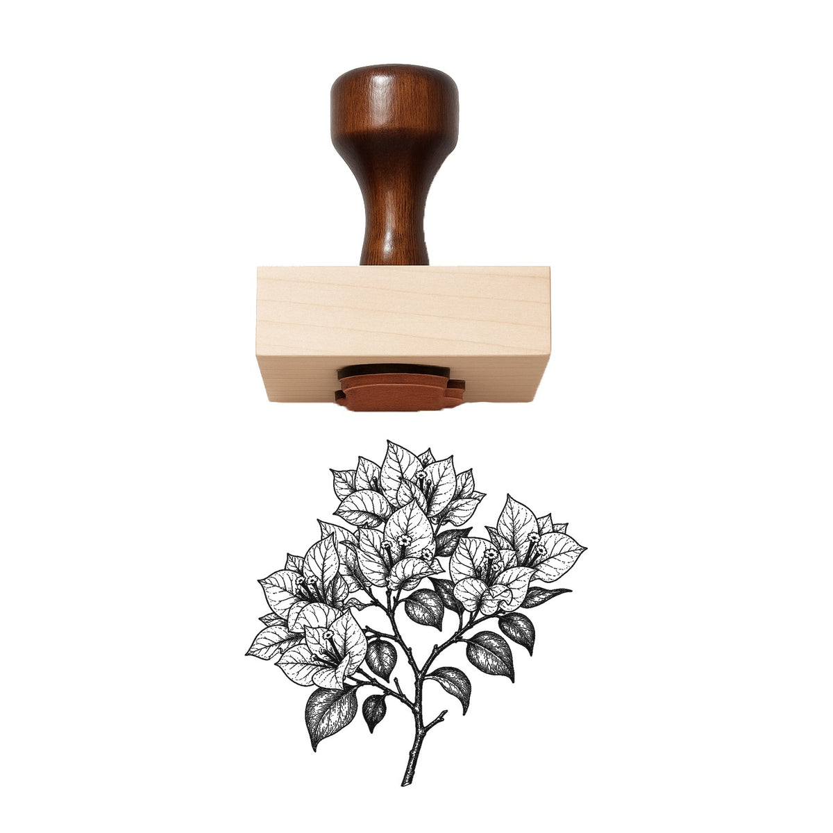 Bougainvillea Branch Rubber Stamp