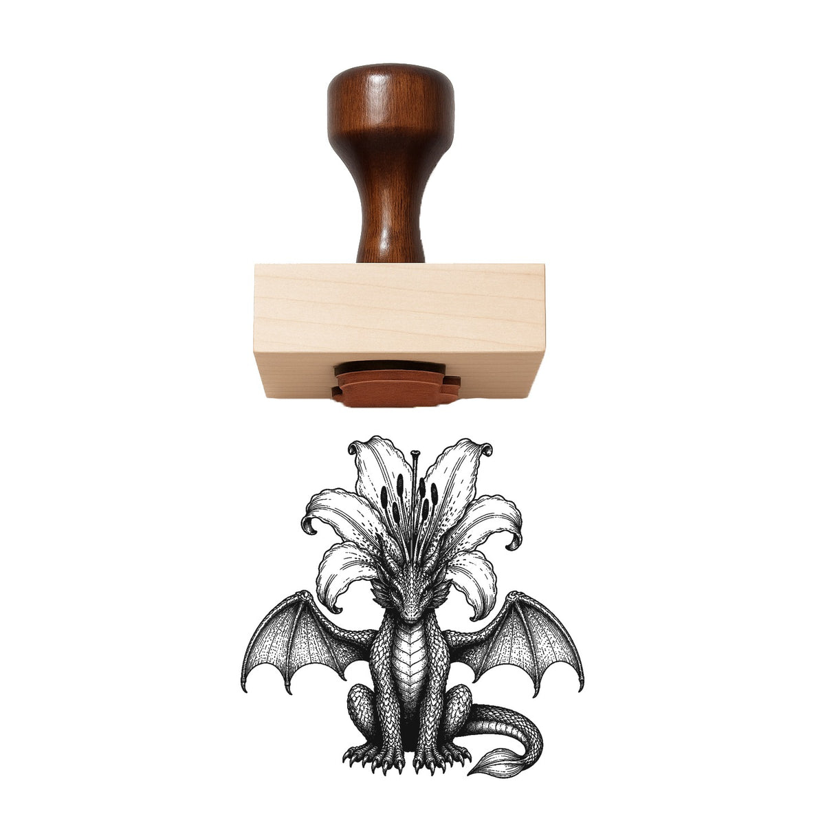 Oriental Lily Bloom Head Rubber Stamp