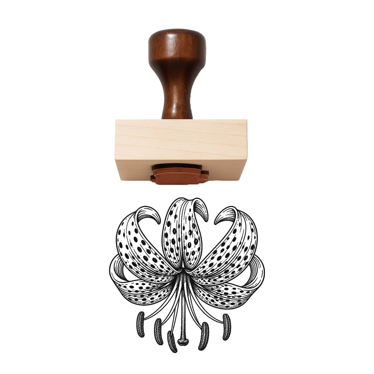 Tiger Lily Bloom Head Rubber Stamp