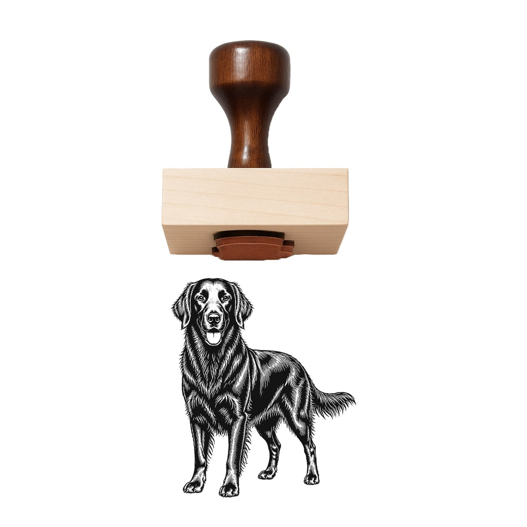 Flat-coated Retriever Rubber Stamp