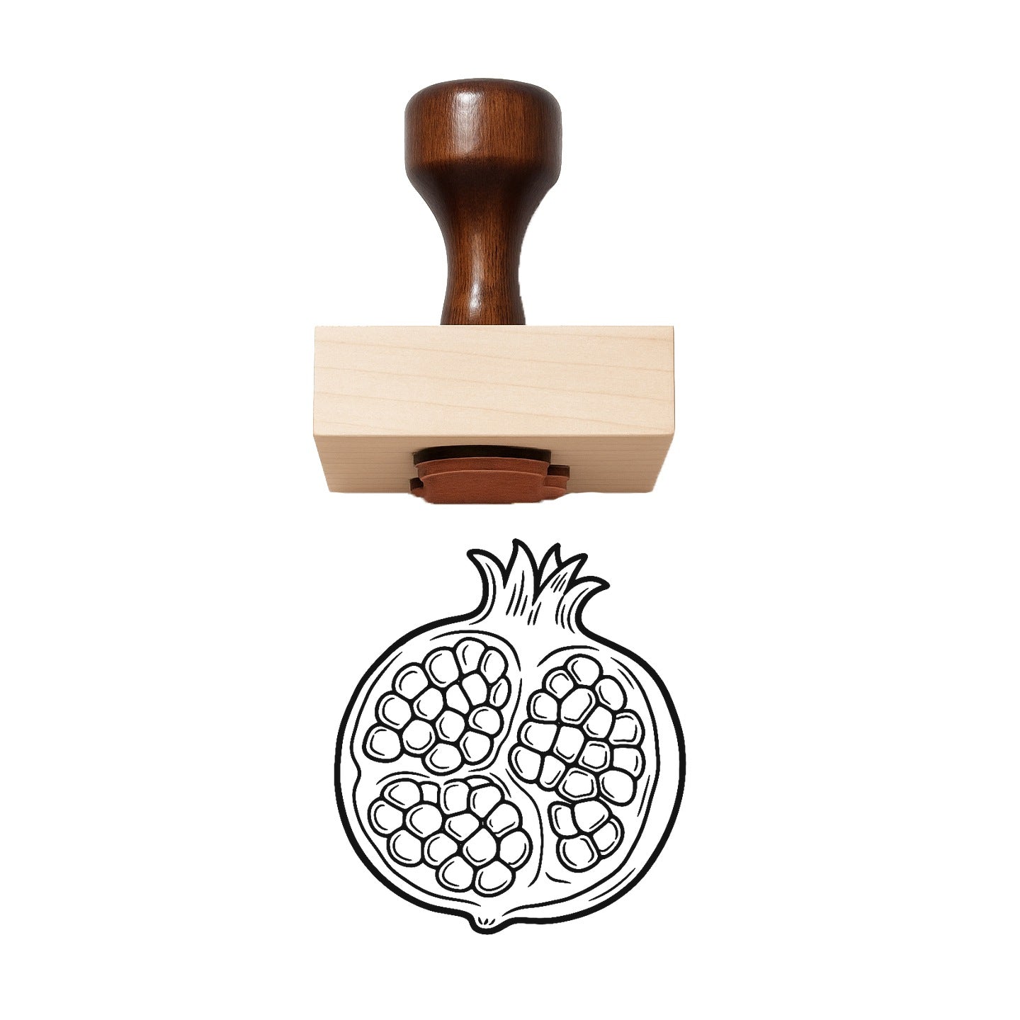 Pomegranate Half Rubber Stamp