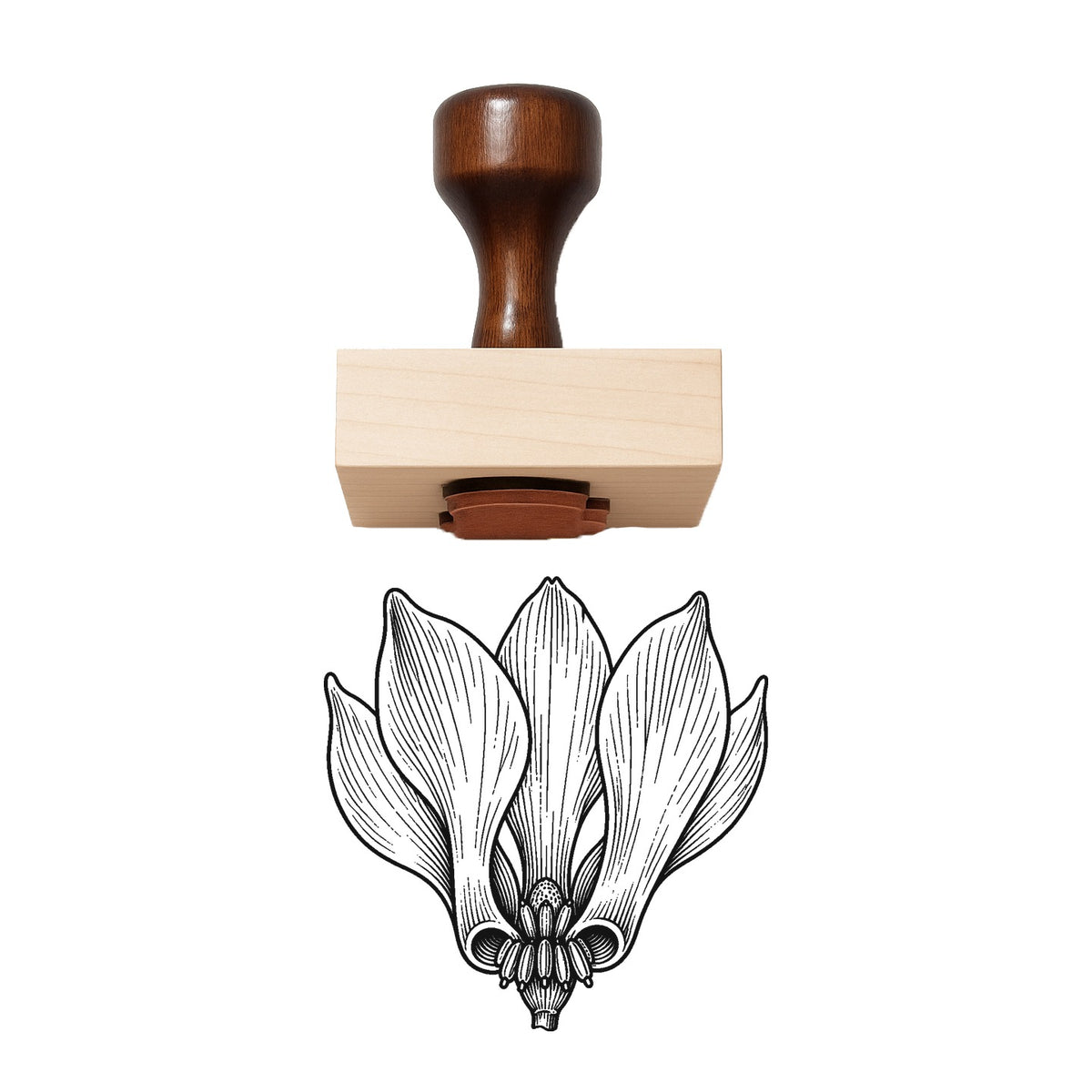 Cyclamen Bloom Head Rubber Stamp