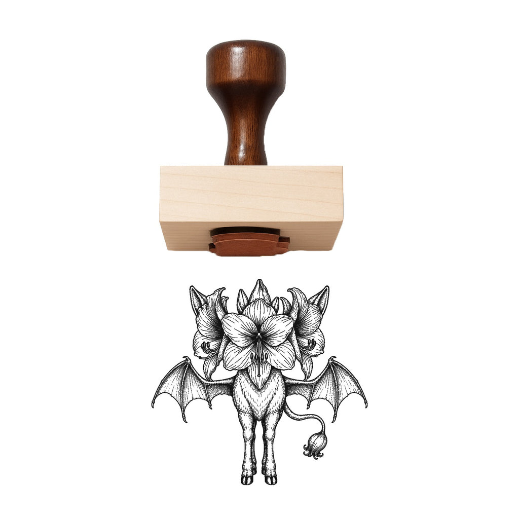 Amaryllis Bloom Head Rubber Stamp