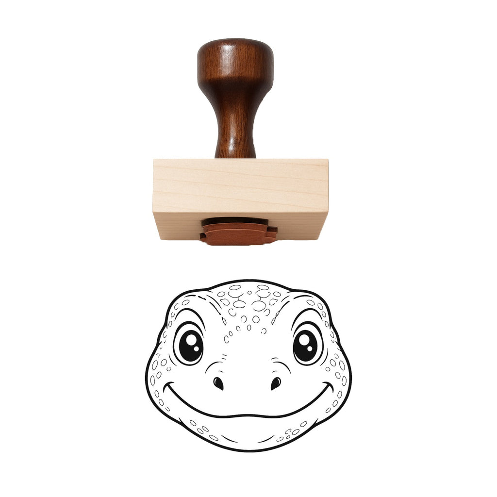 Cute Komodo Dragon Head Rubber Stamp