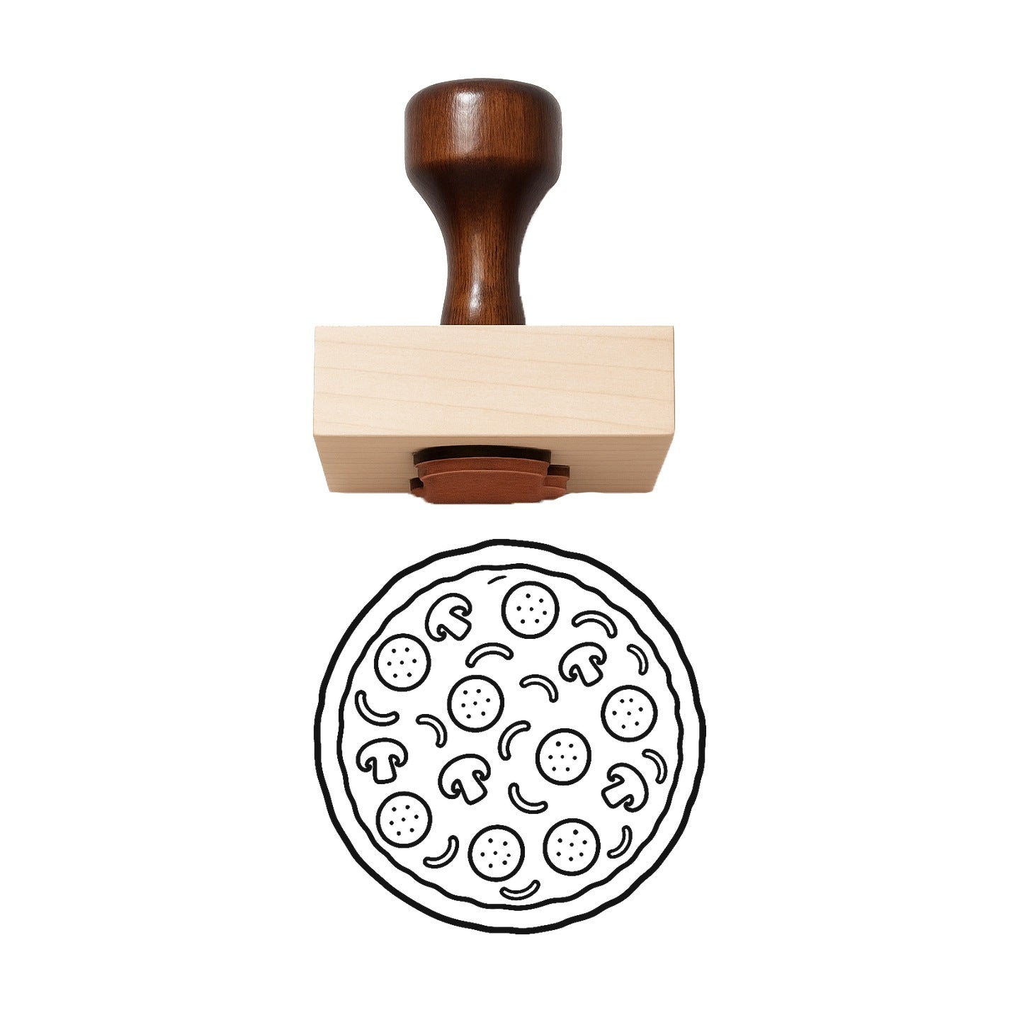 Whole Pizza Rubber Stamp
