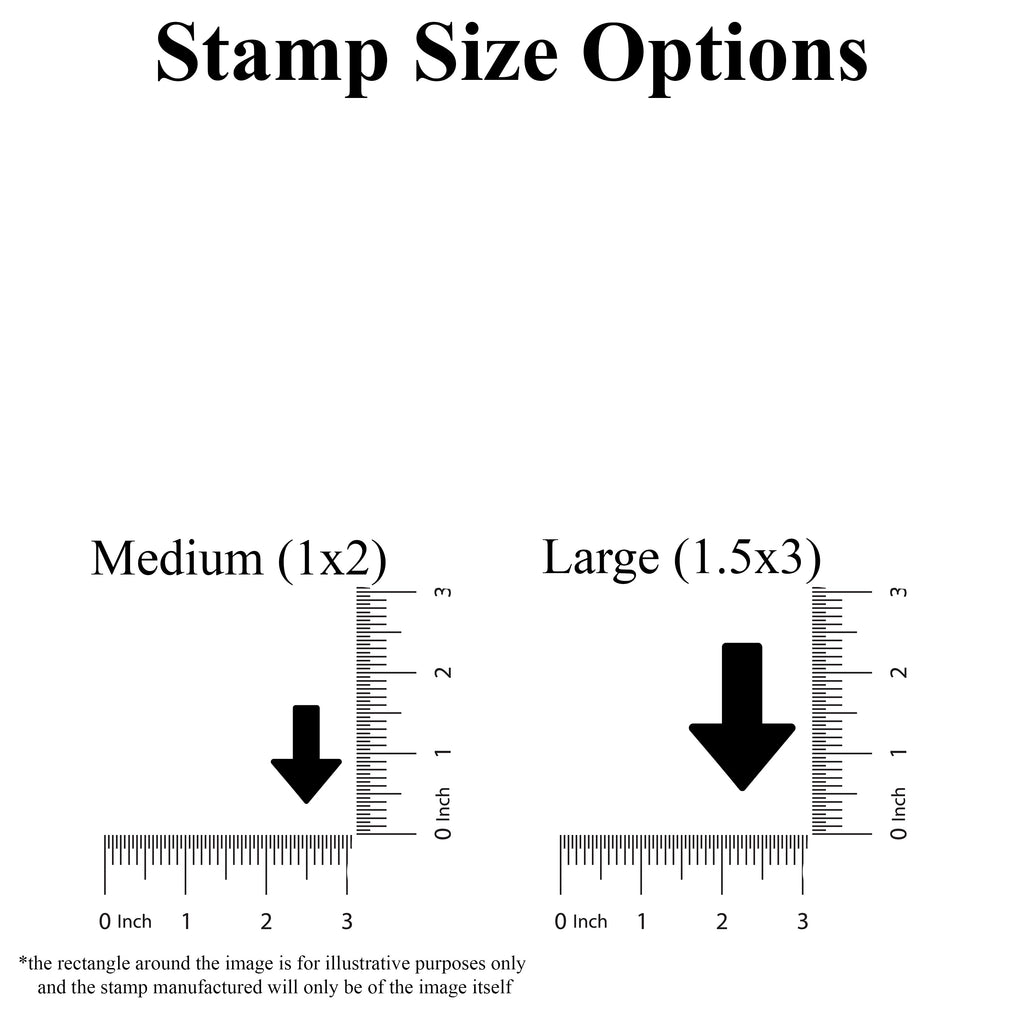 Down Arrow Rubber Stamp