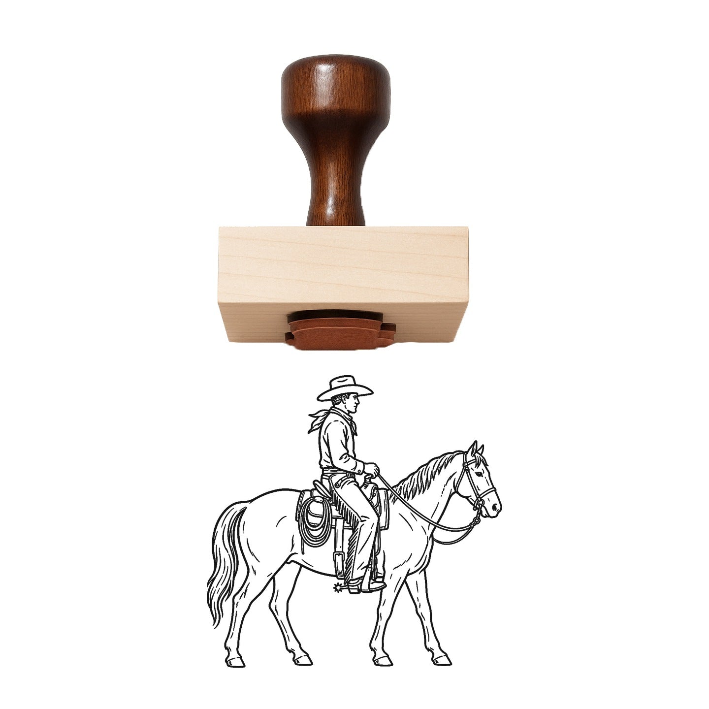 Vintage Cowboy Rubber Stamp