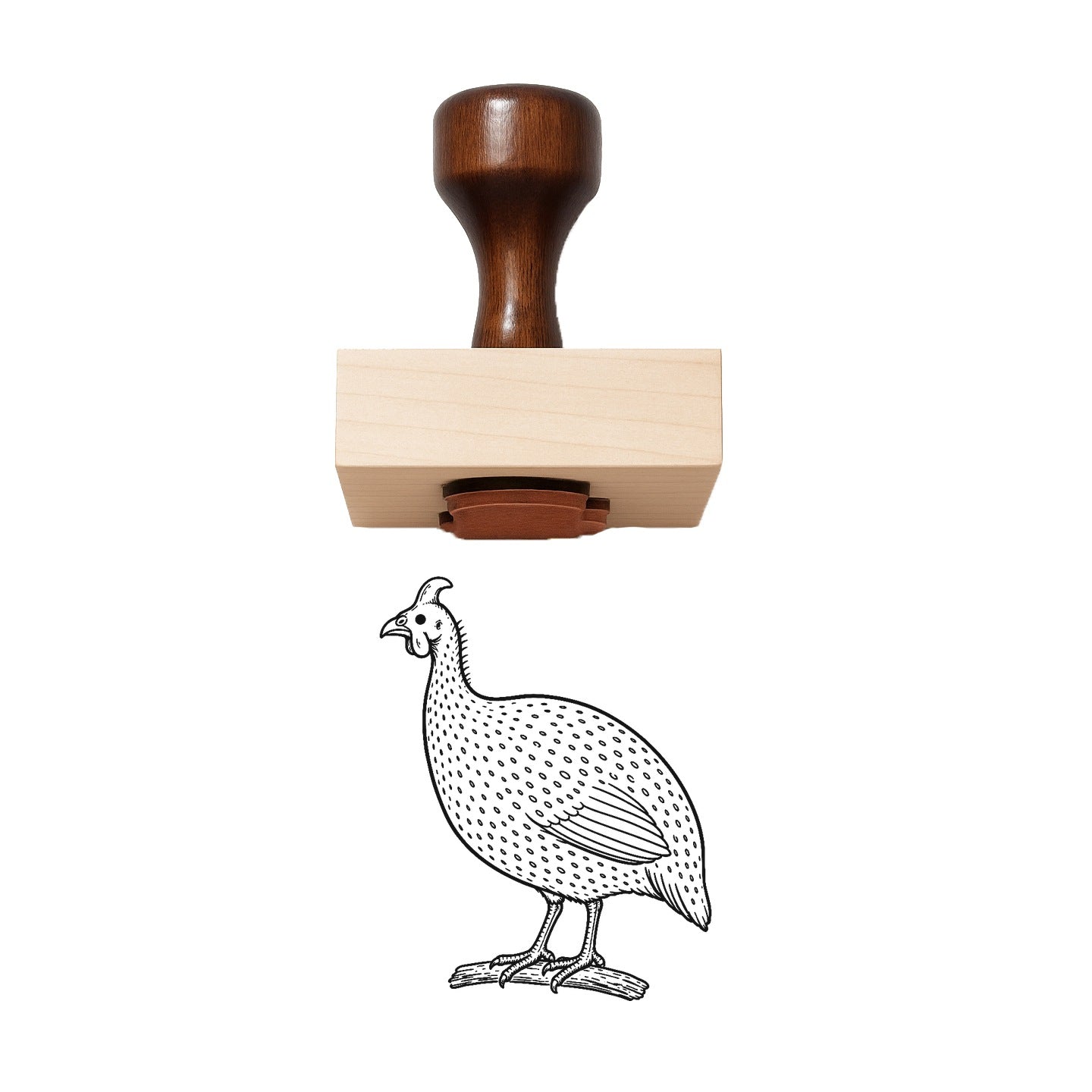 Guinea Fowl Rubber Stamp