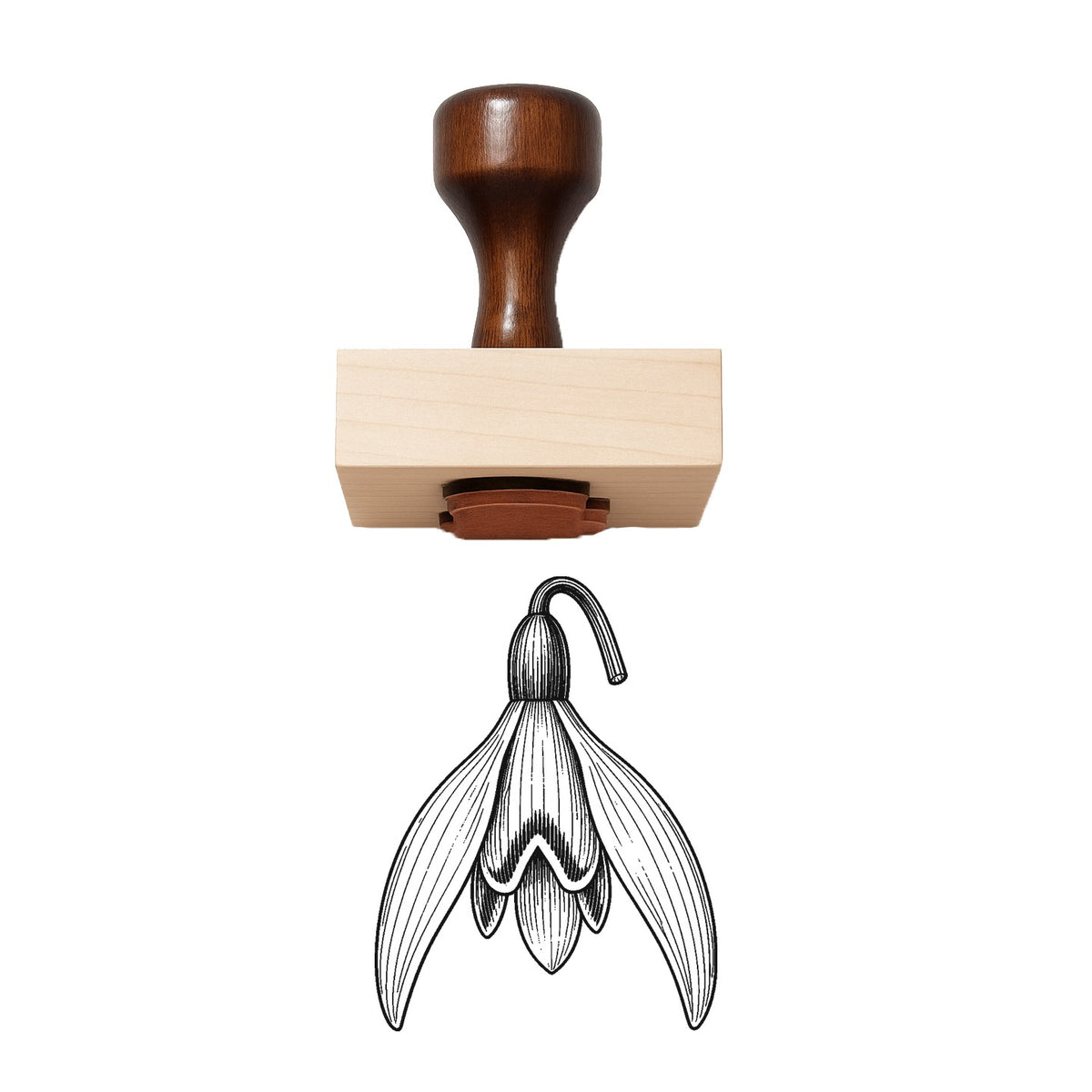 Snowdrop Bell Bloom Head Rubber Stamp