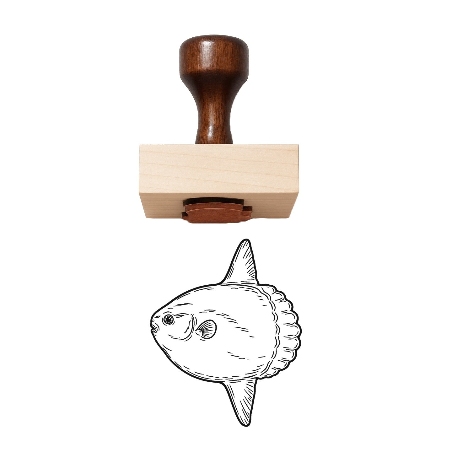 Ocean Sunfish (mola Mola) Rubber Stamp