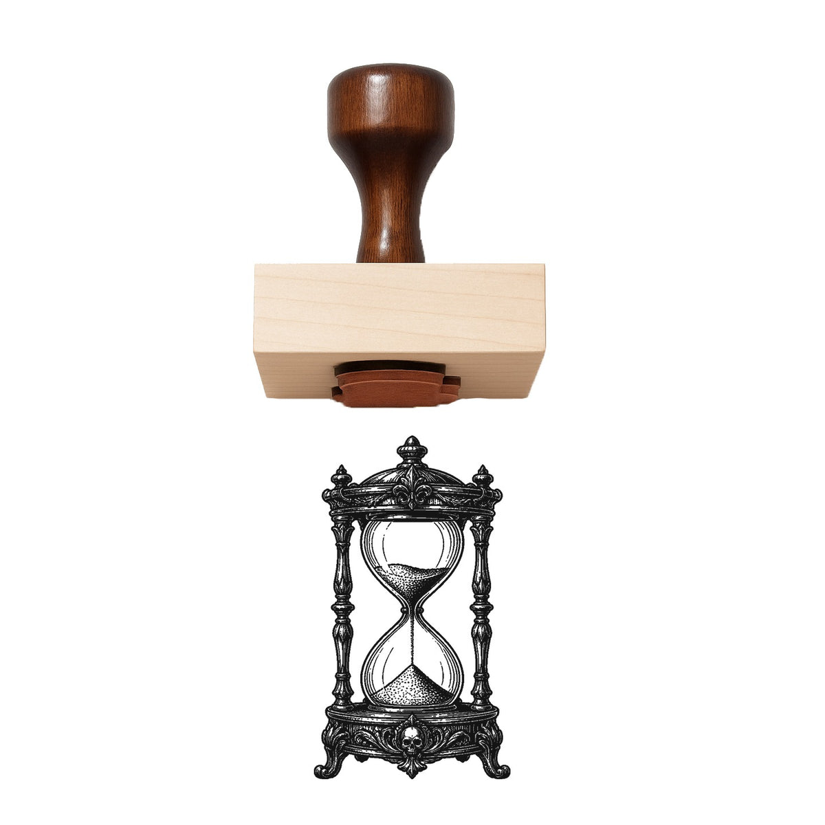 Victorian Hourglass Rubber Stamp