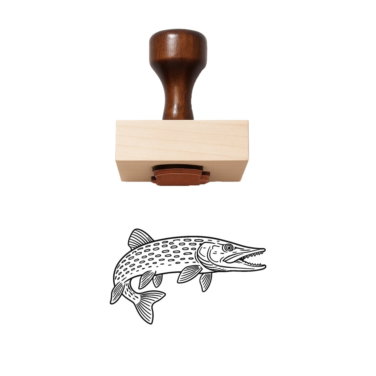 Northern Pike Rubber Stamp