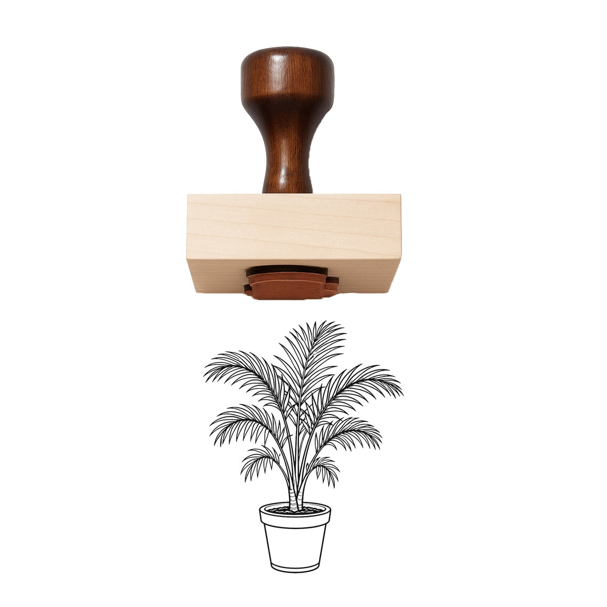 Potted Majesty Palm Rubber Stamp
