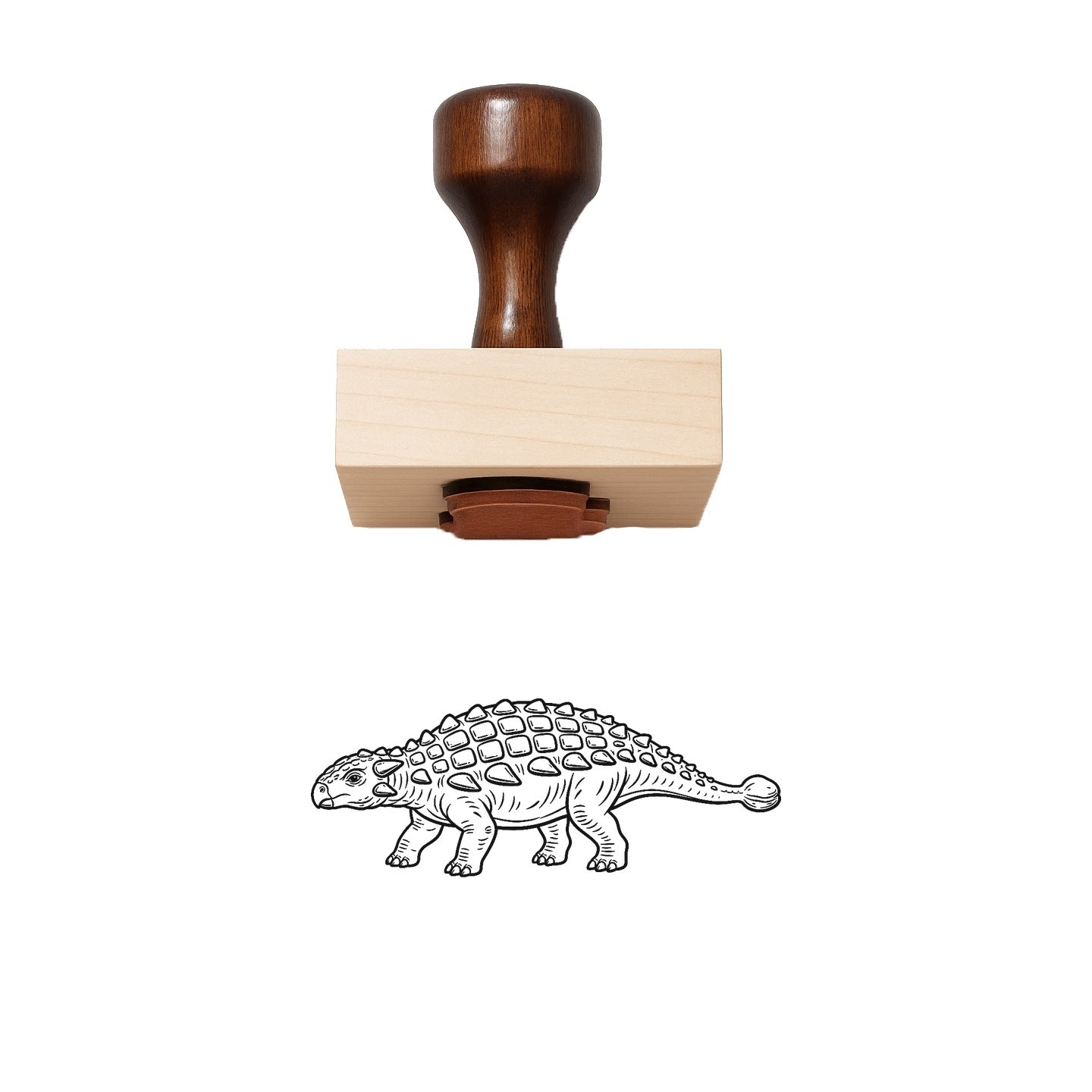 Armored Dinosaur Side Profile Rubber Stamp