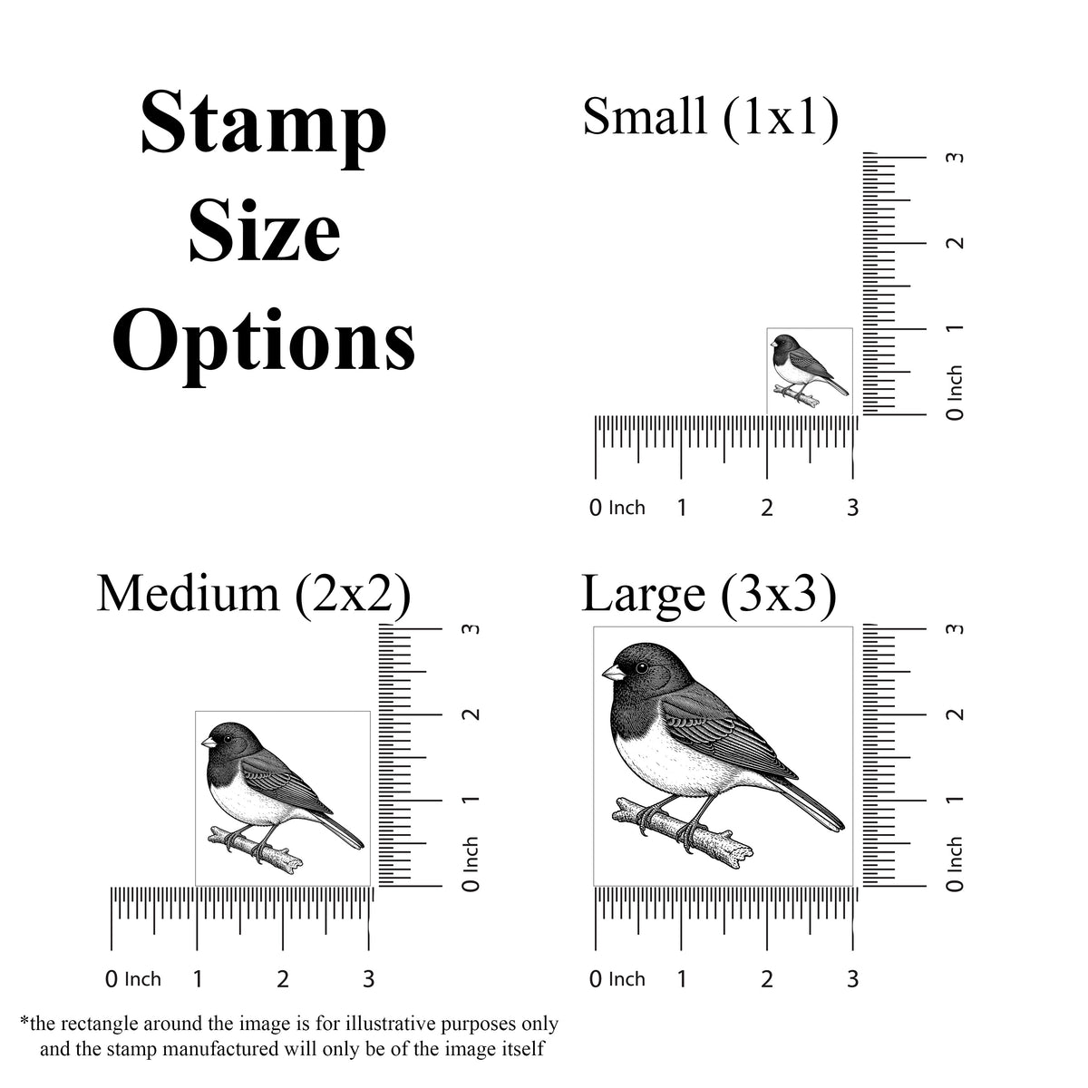 Vintage Dark-eyed Junco Rubber Stamp