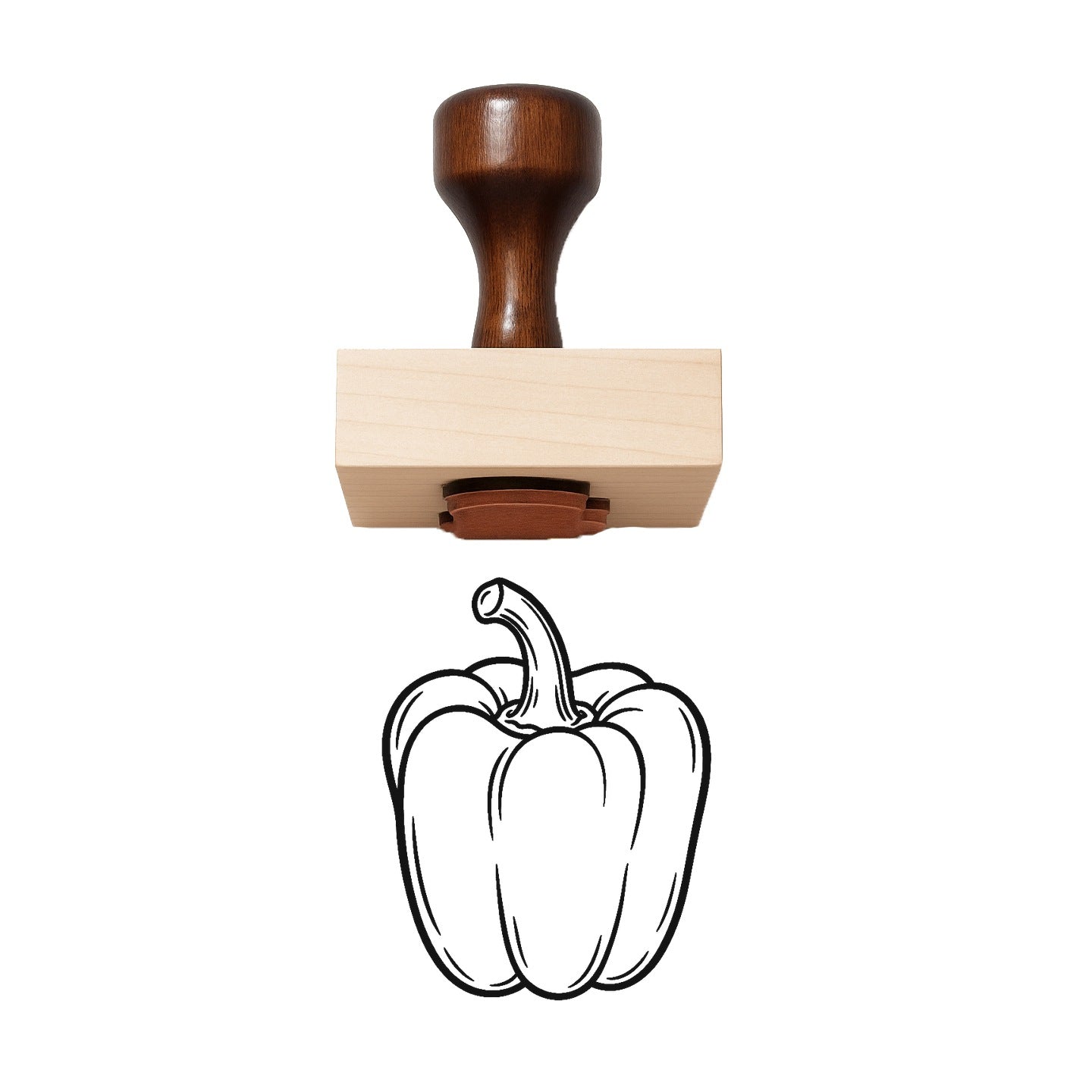 Bell Pepper Rubber Stamp