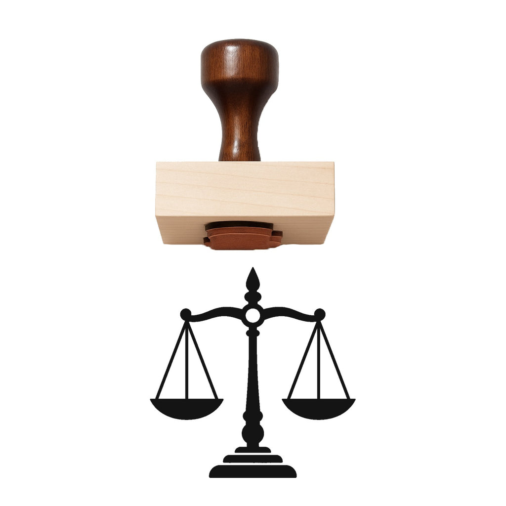 Justice Scales Rubber Stamp