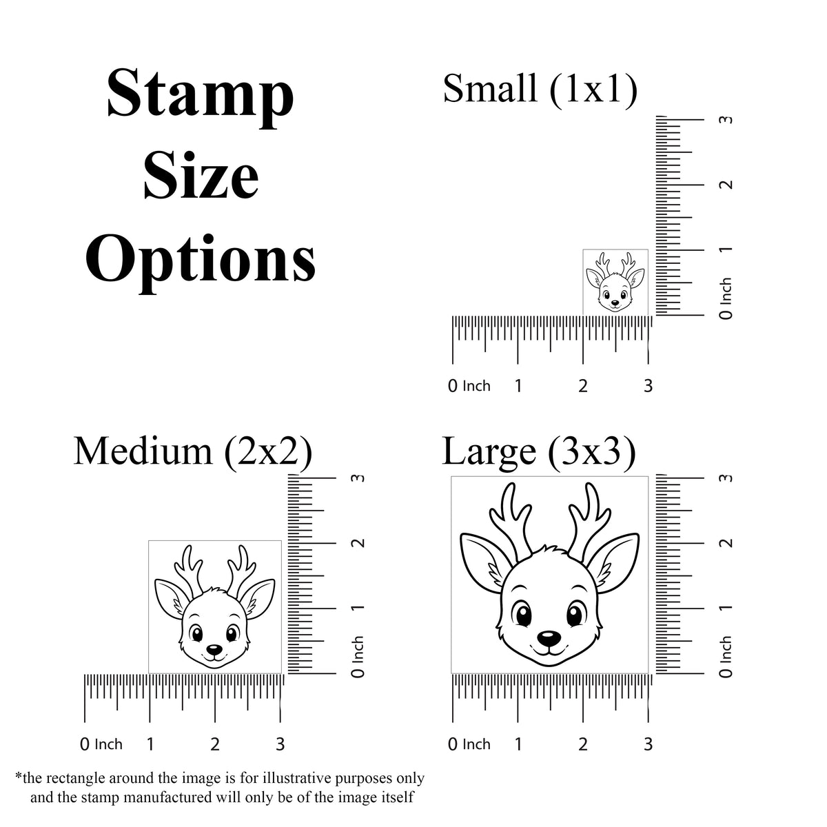 Cute Roe Deer Head Rubber Stamp