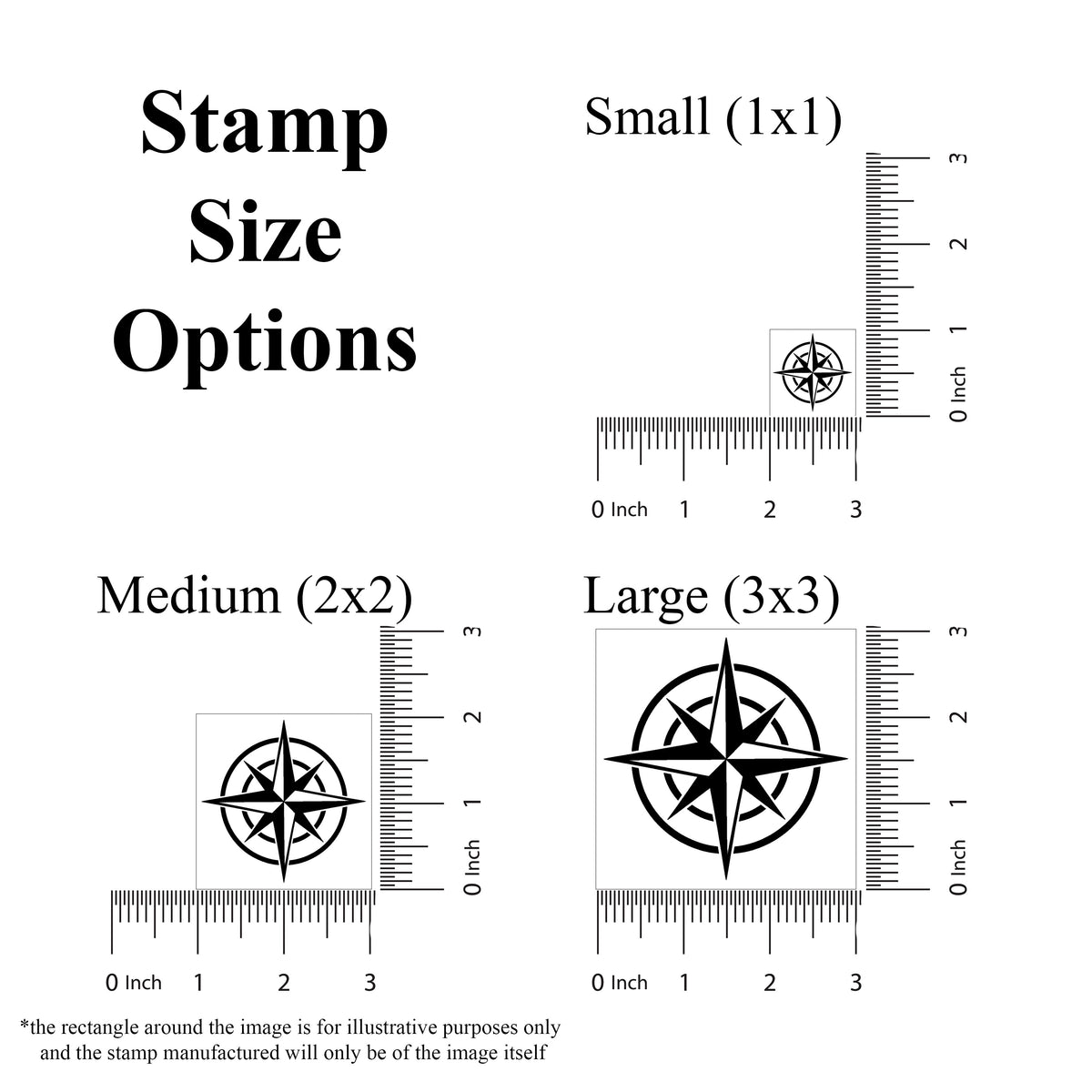 Compass Rubber Stamp