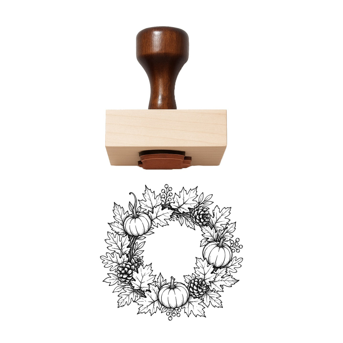 Fall Wreath Rubber Stamp