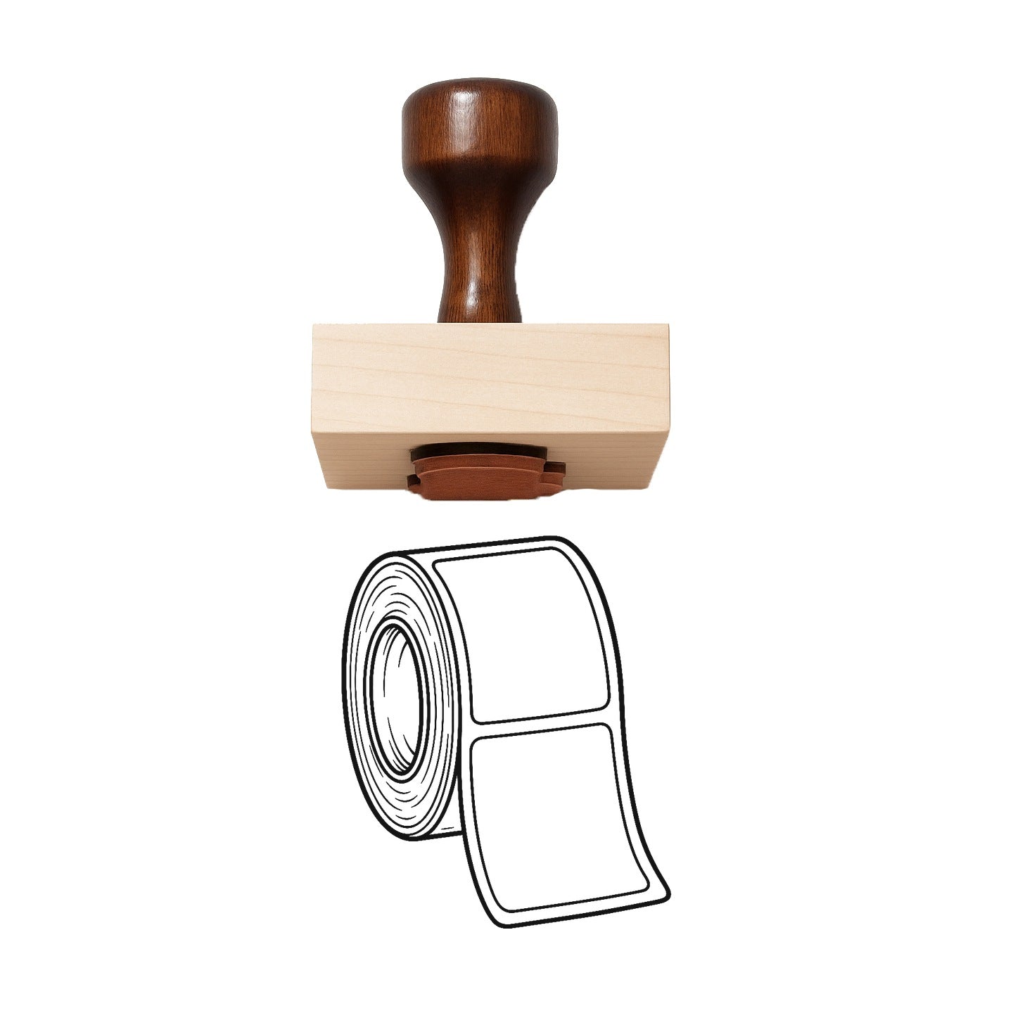 Label Roll Rubber Stamp