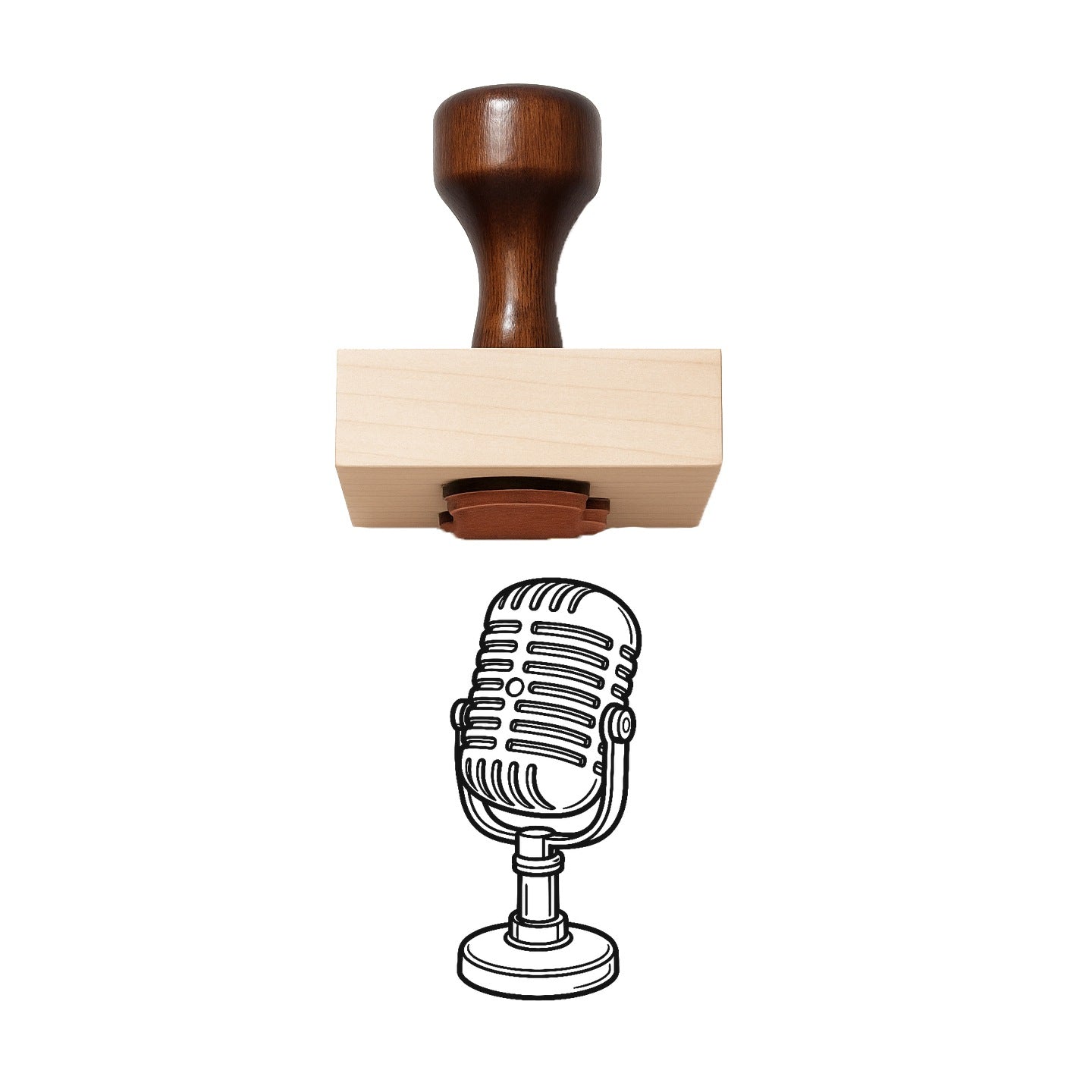 Microphone Rubber Stamp