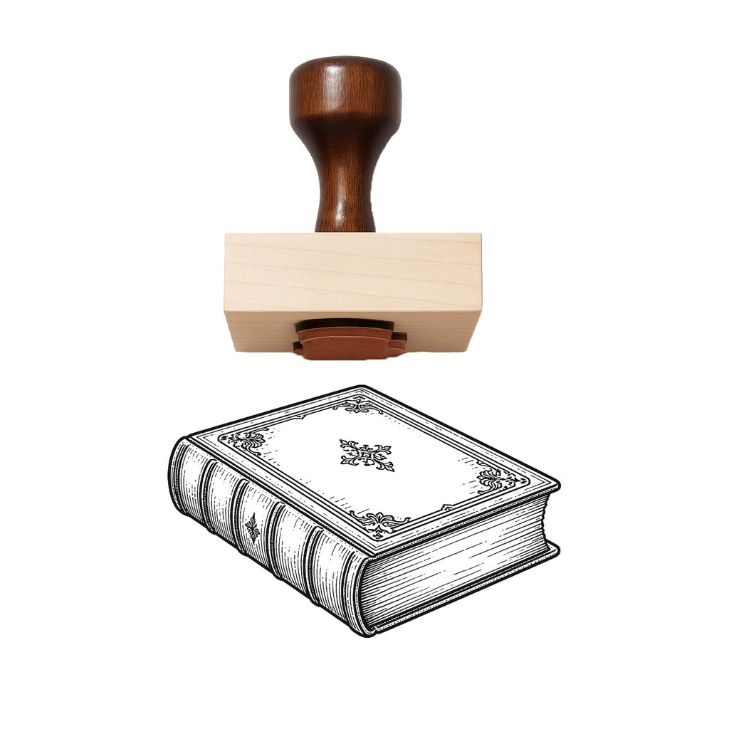 Book Stack Rubber Stamp