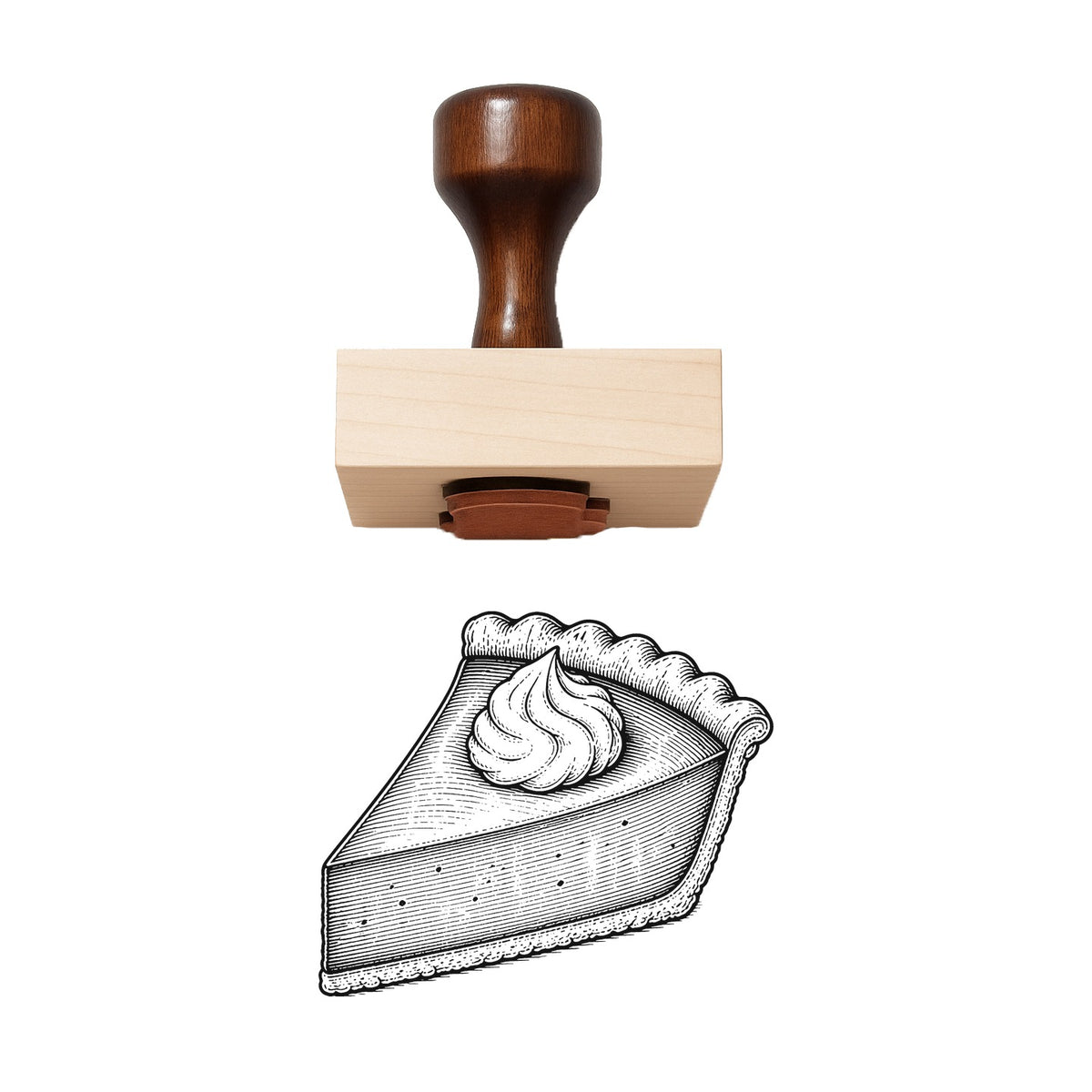 Vintage Pumpkin Pie Slice Rubber Stamp