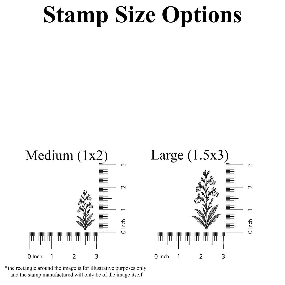 Lobelia Stem Rubber Stamp