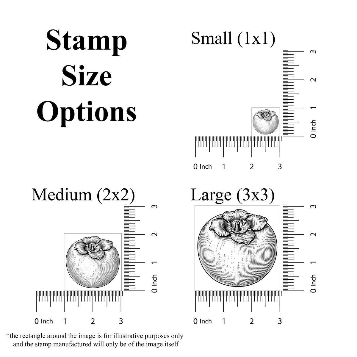 Vintage Persimmon Rubber Stamp
