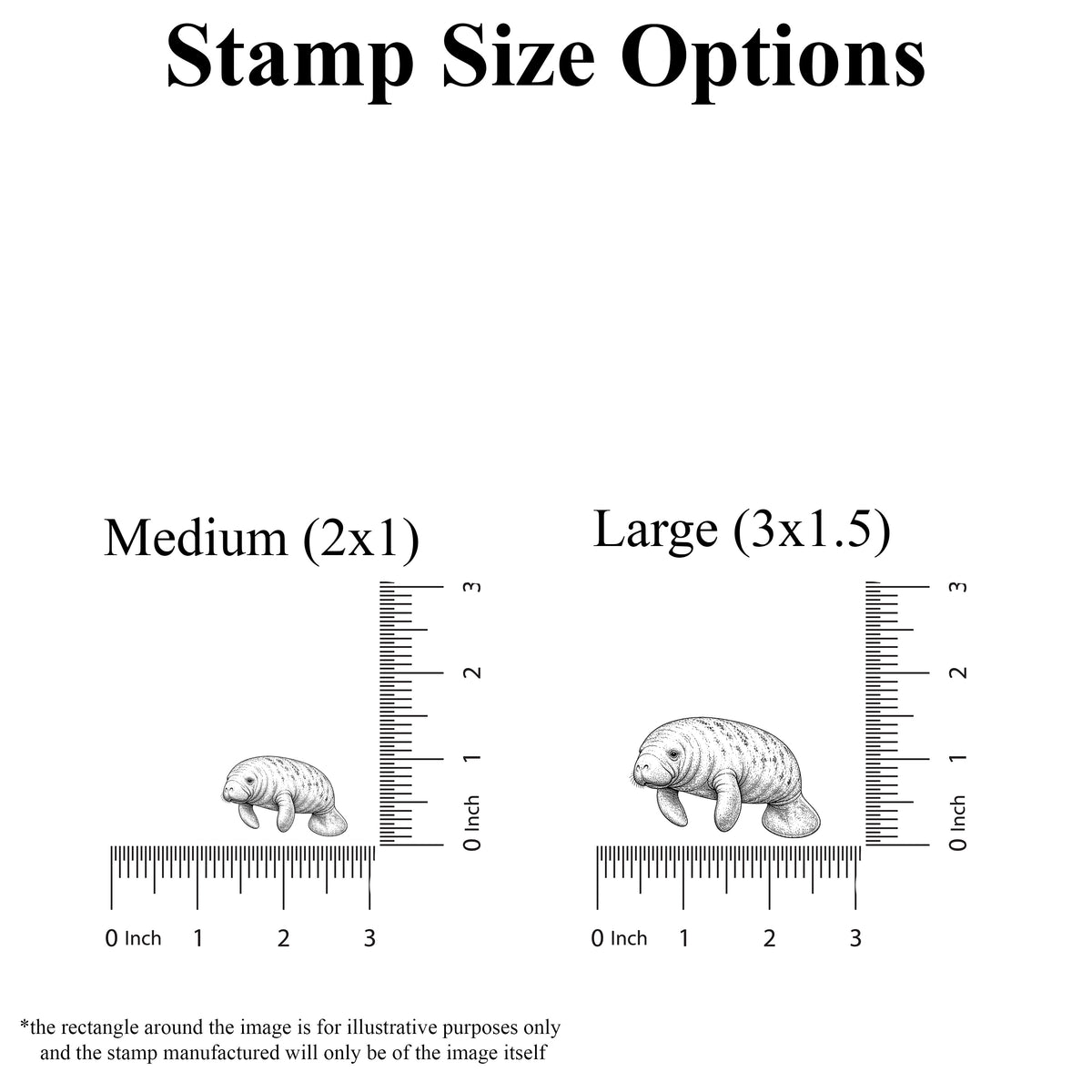 Manatee Rubber Stamp