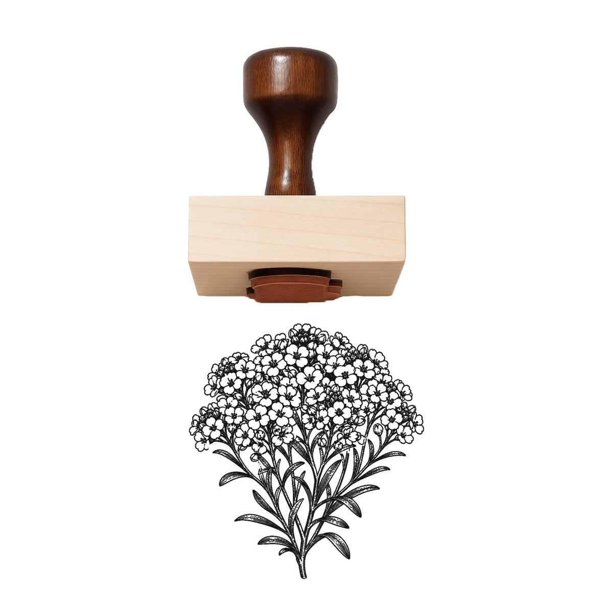 Sweet Alyssum Bloom Cluster Rubber Stamp