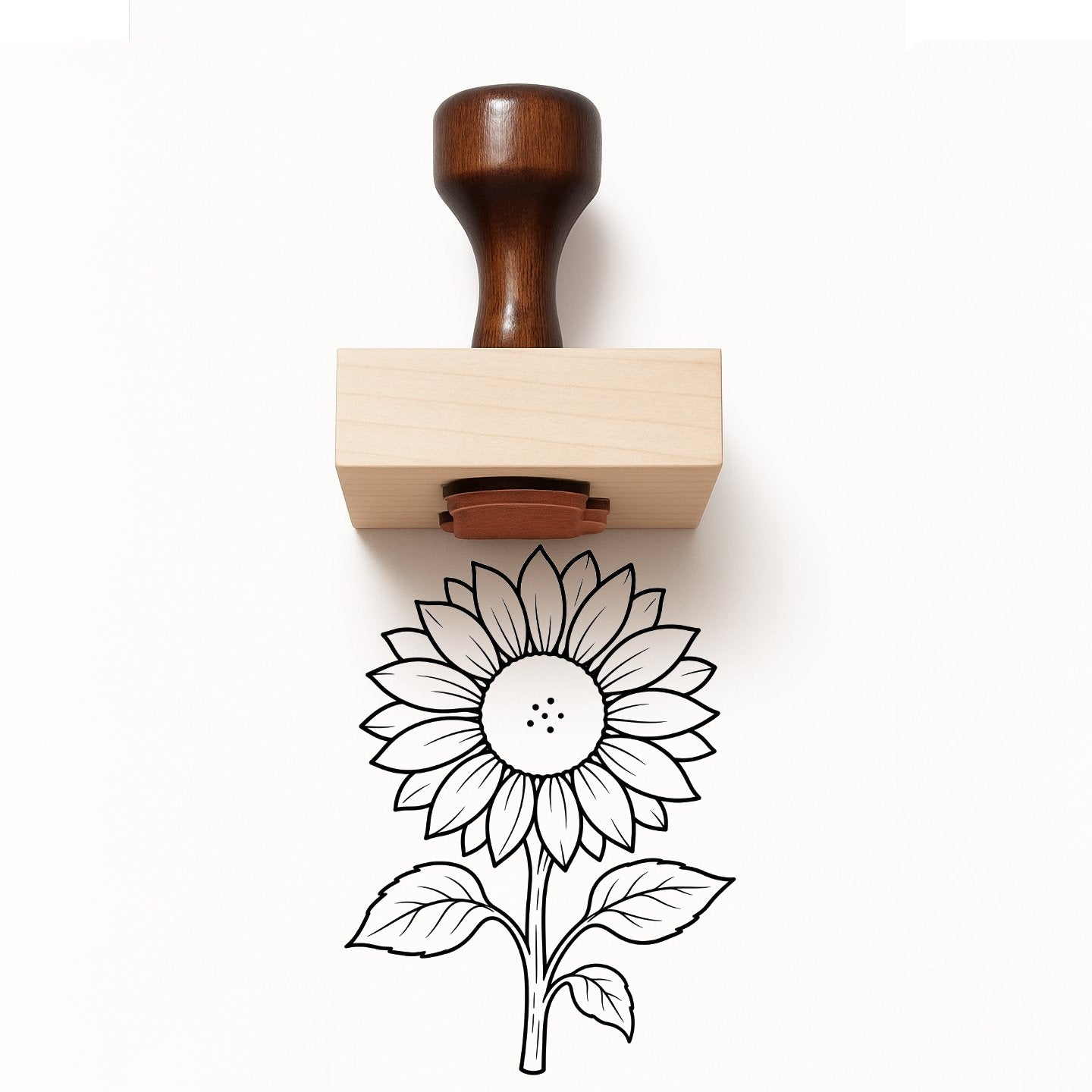Sunflower Head Rubber Stamp