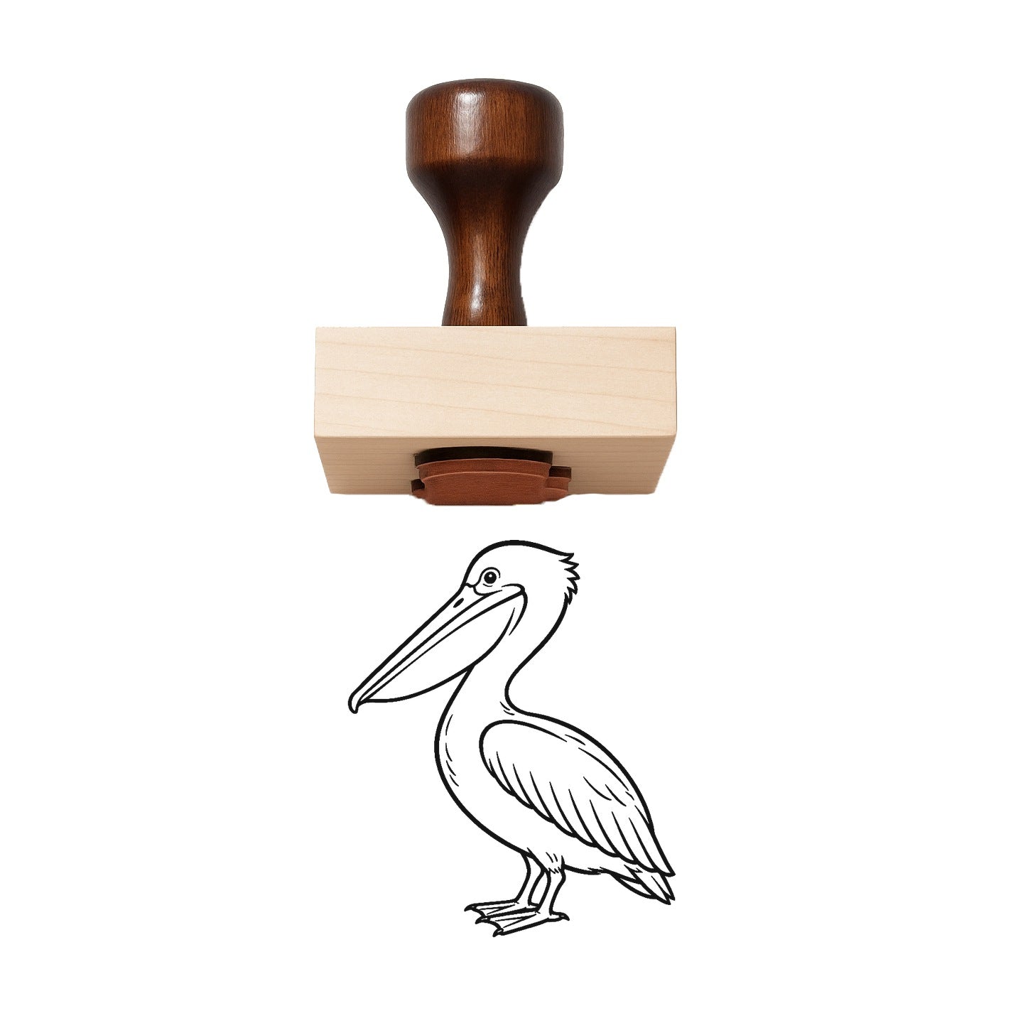 Pelican Head Rubber Stamp