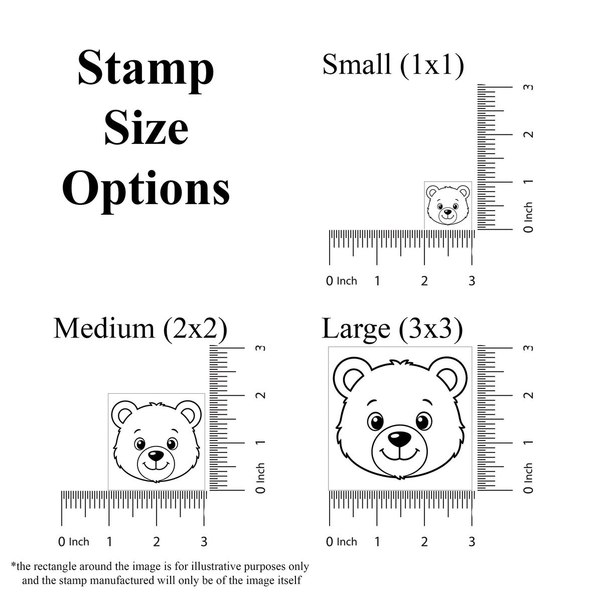 Cute Black Bear Head Rubber Stamp