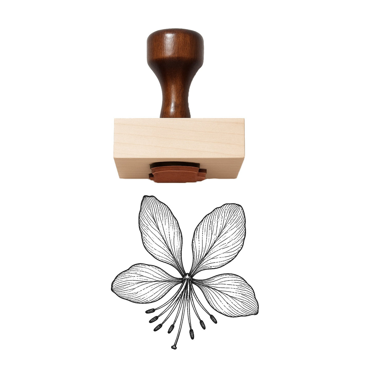 Gaura Bloom Head Rubber Stamp
