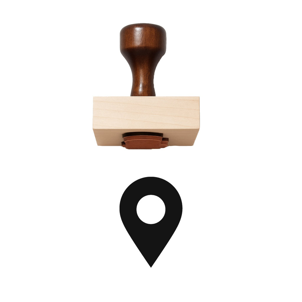 Map Pin Rubber Stamp