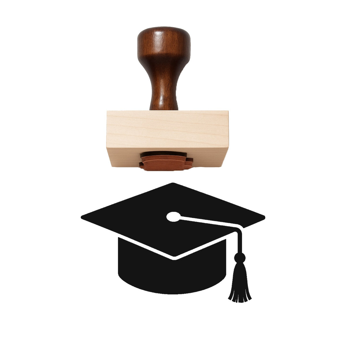 Graduation Cap Rubber Stamp