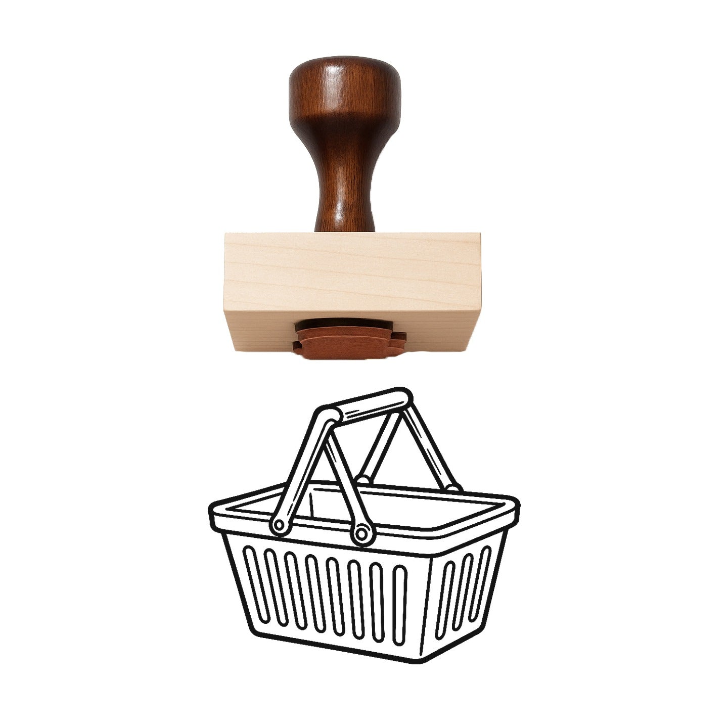 Shopping Basket Rubber Stamp