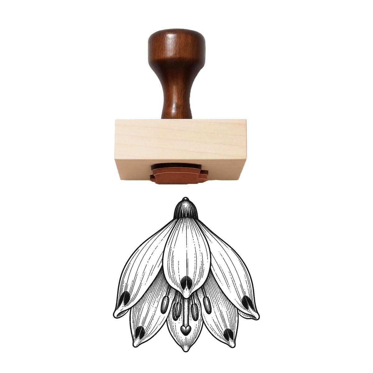 Snowflake Leucojum Bloom Head Rubber Stamp
