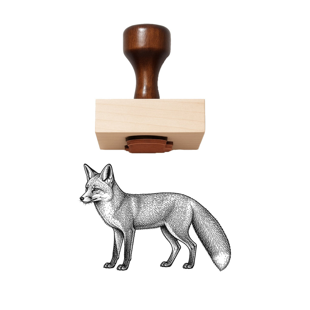Red Fox Rubber Stamp