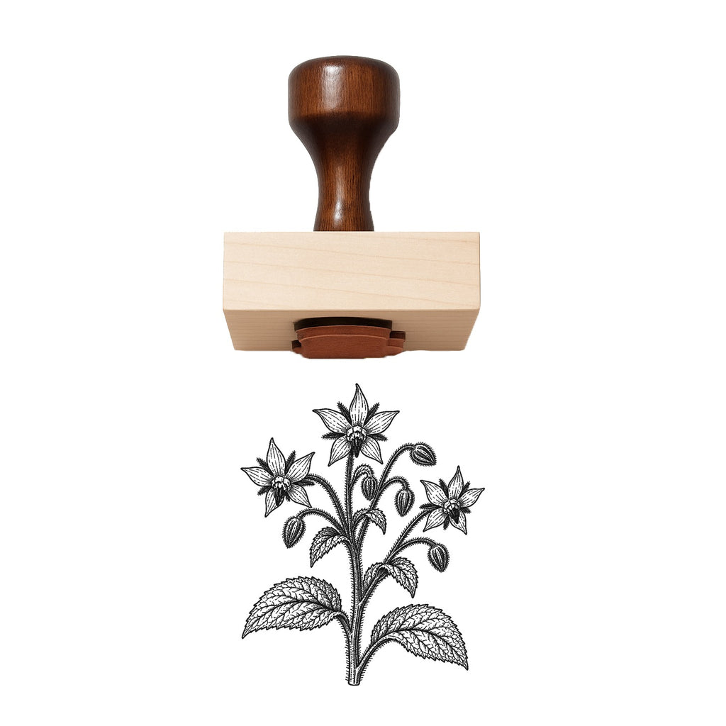 Borage Stem Rubber Stamp