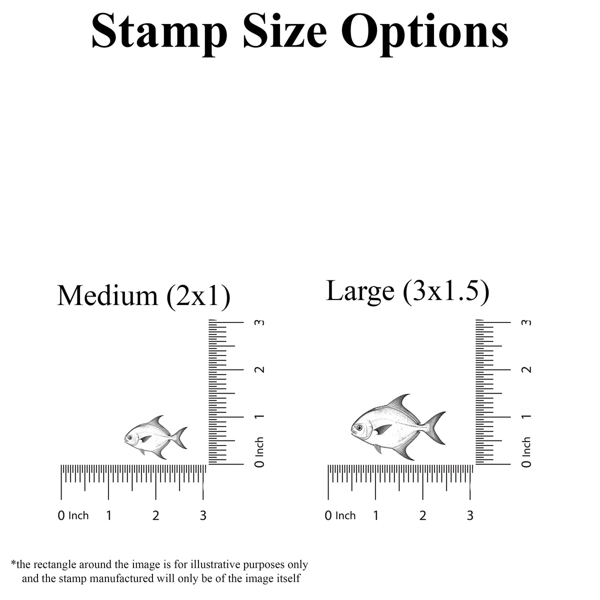 Permit Fish Rubber Stamp