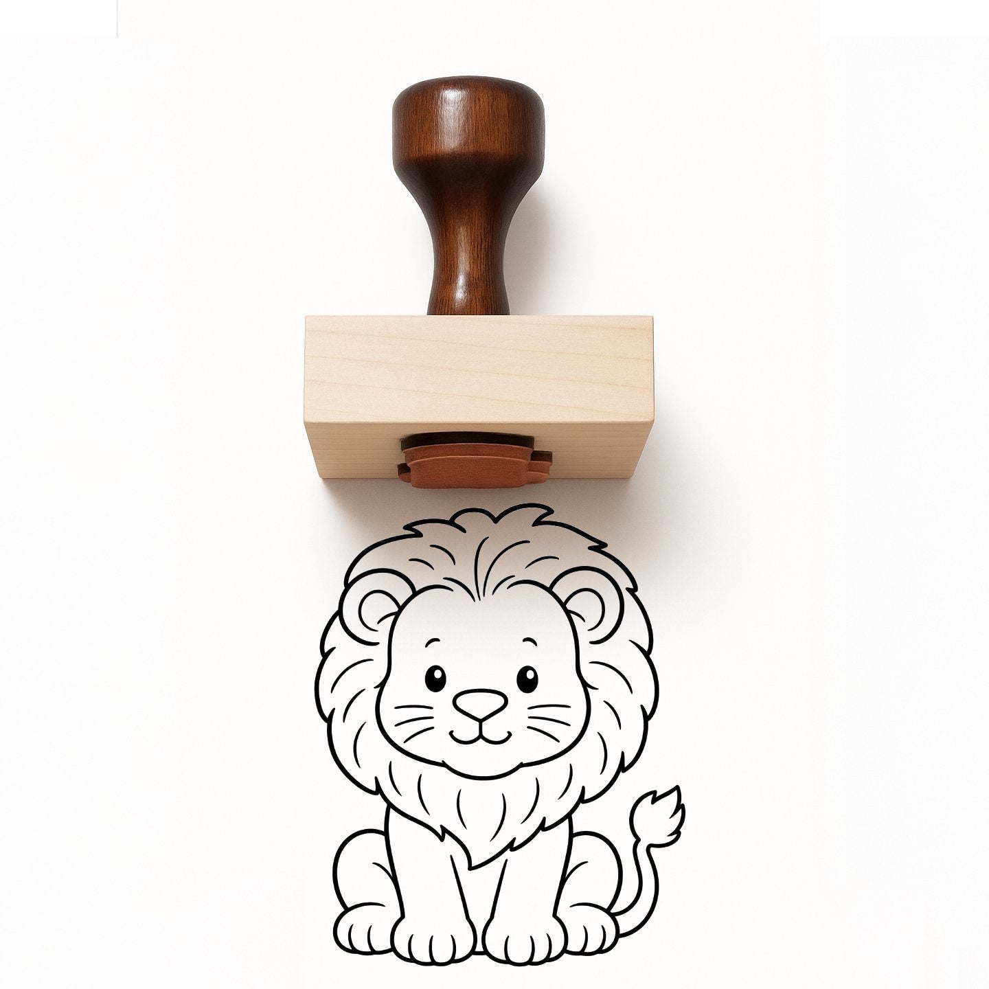 Cute Lion Rubber Stamp