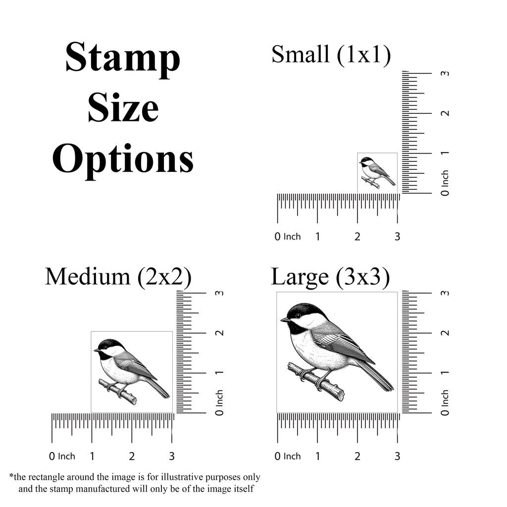 Vintage Chickadee Rubber Stamp