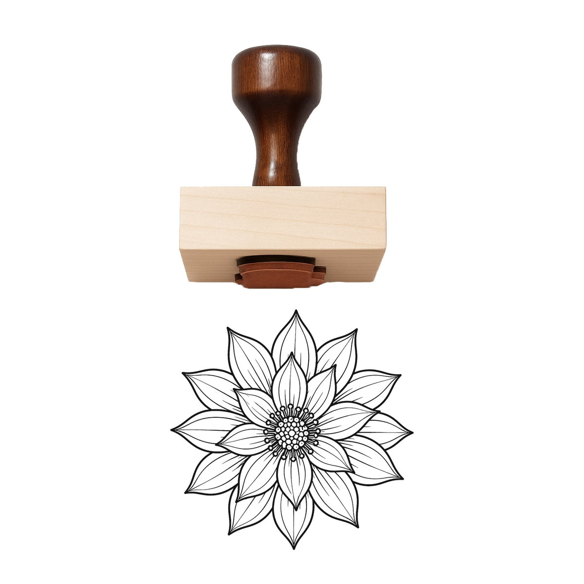 Clematis Bloom Head Rubber Stamp