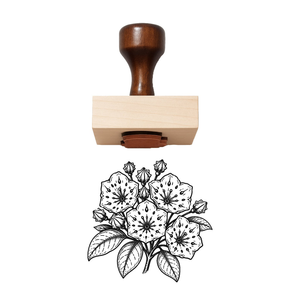 Mountain Laurel Rubber Stamp