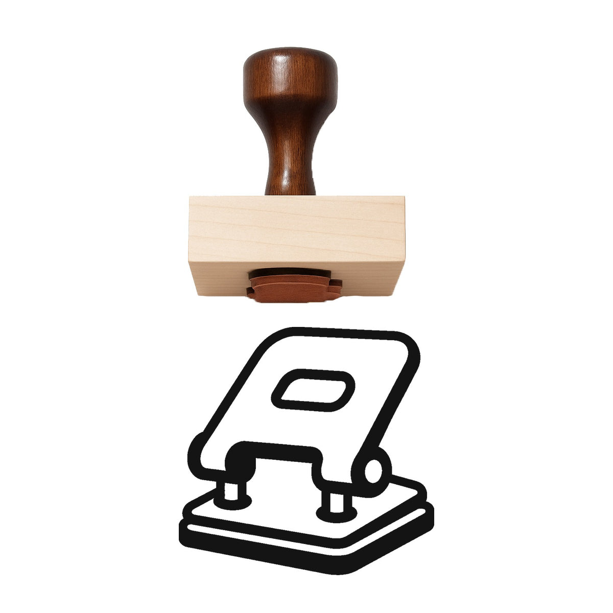 Hole Punch Rubber Stamp