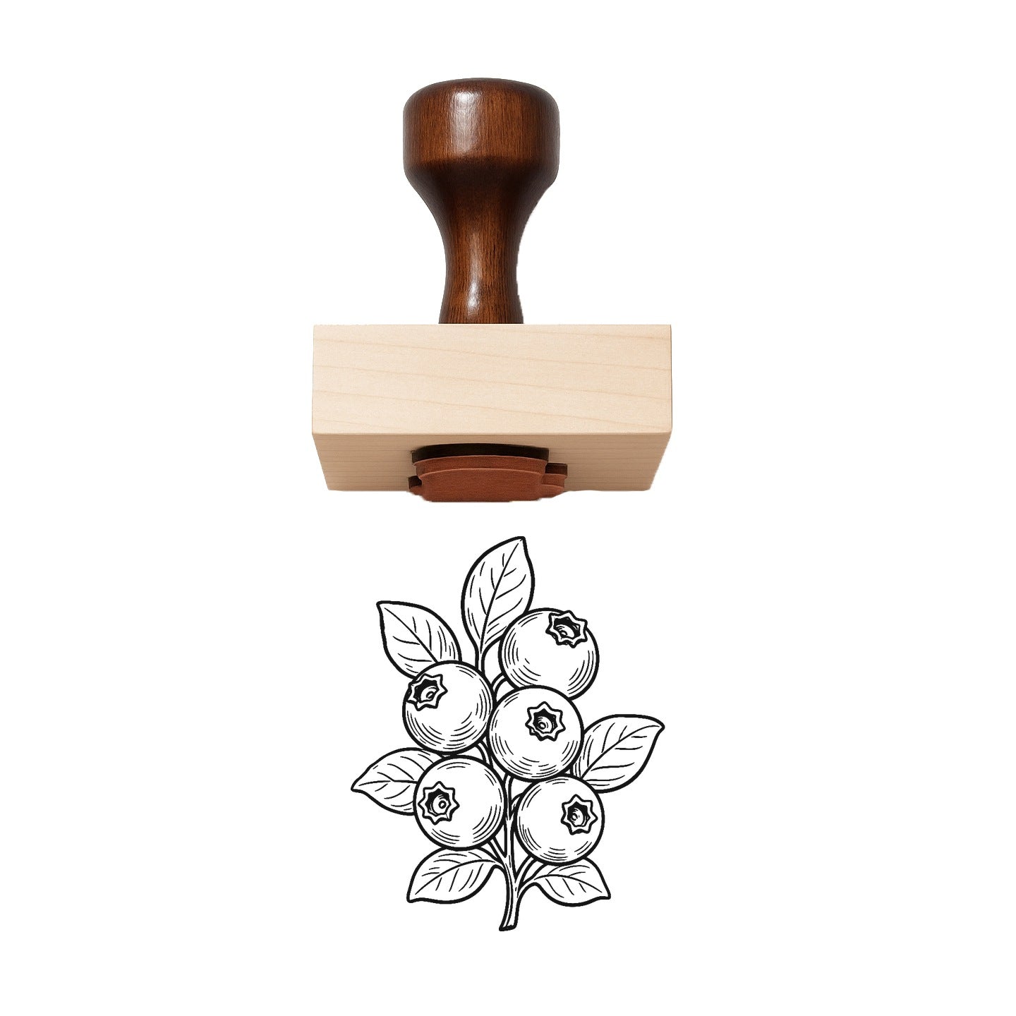 Blueberry Cluster Rubber Stamp